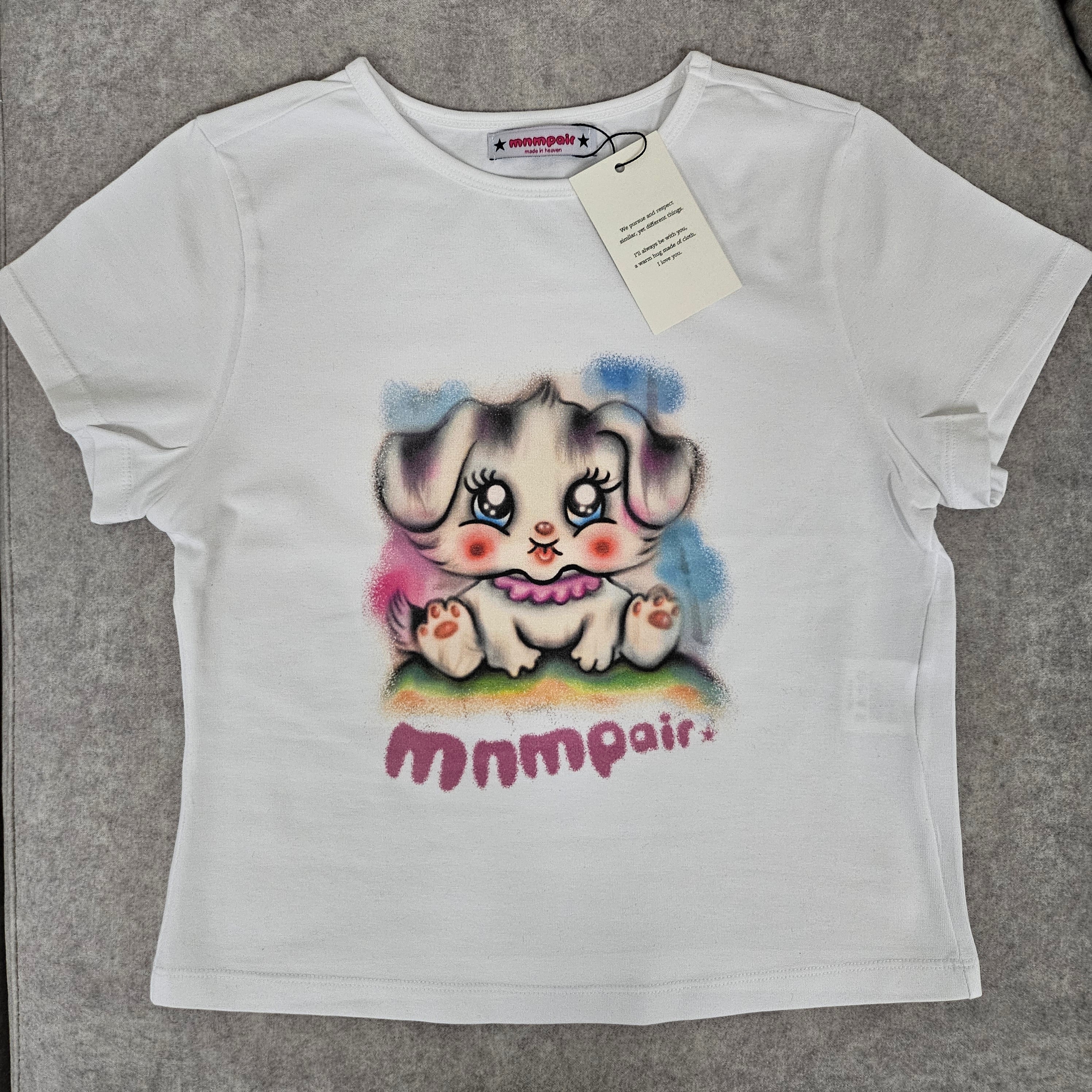 mnmpair Airbrush Puppy Tee 착용 스타일
