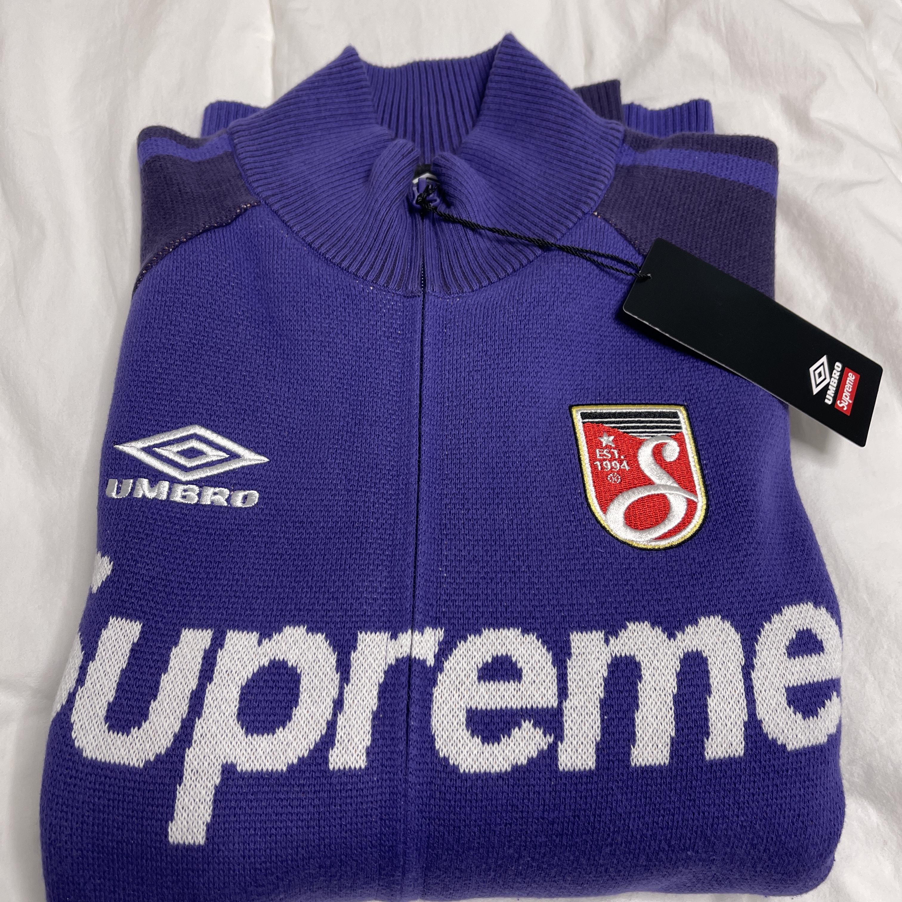 Supreme x Umbro Zip Up Sweater Purple - 25SS 착용 스타일 - 1