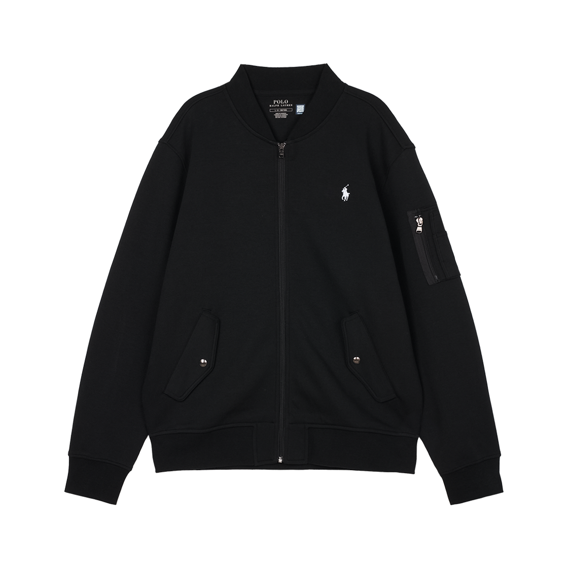 KM5BTSWRLE0BK [30% 적립] Polo Ralph Lauren Double Knit Bomber Jacket Black - 25SS - 대표 이미지 #1