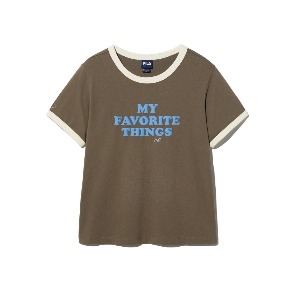 [6% 적립] 휠라 마이 링거 티셔츠 브라운