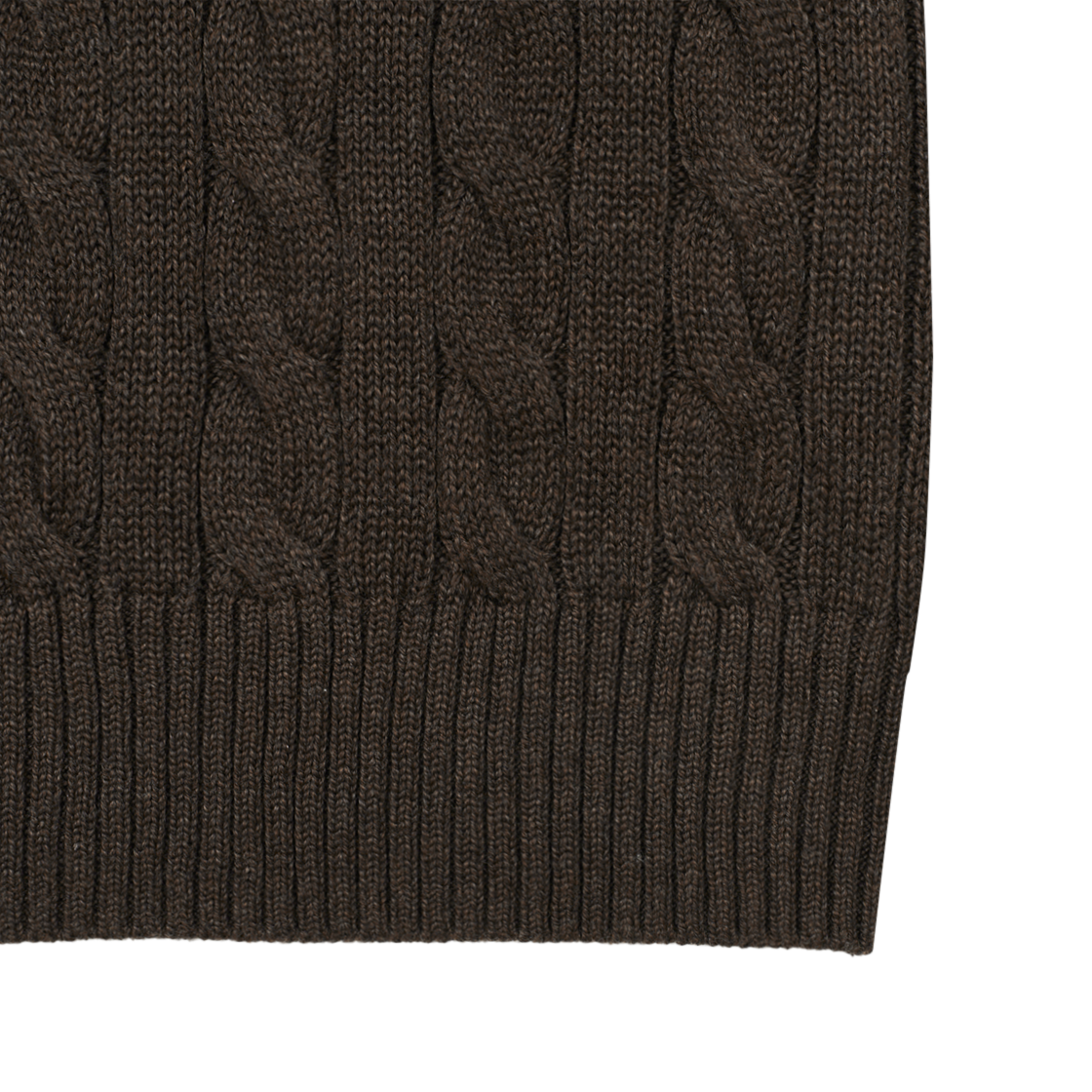 KM5BKNPRLD6DB [30% 적립] Polo Ralph Lauren Cable Knit Cotton Sweater Dark Roast Melange - #6