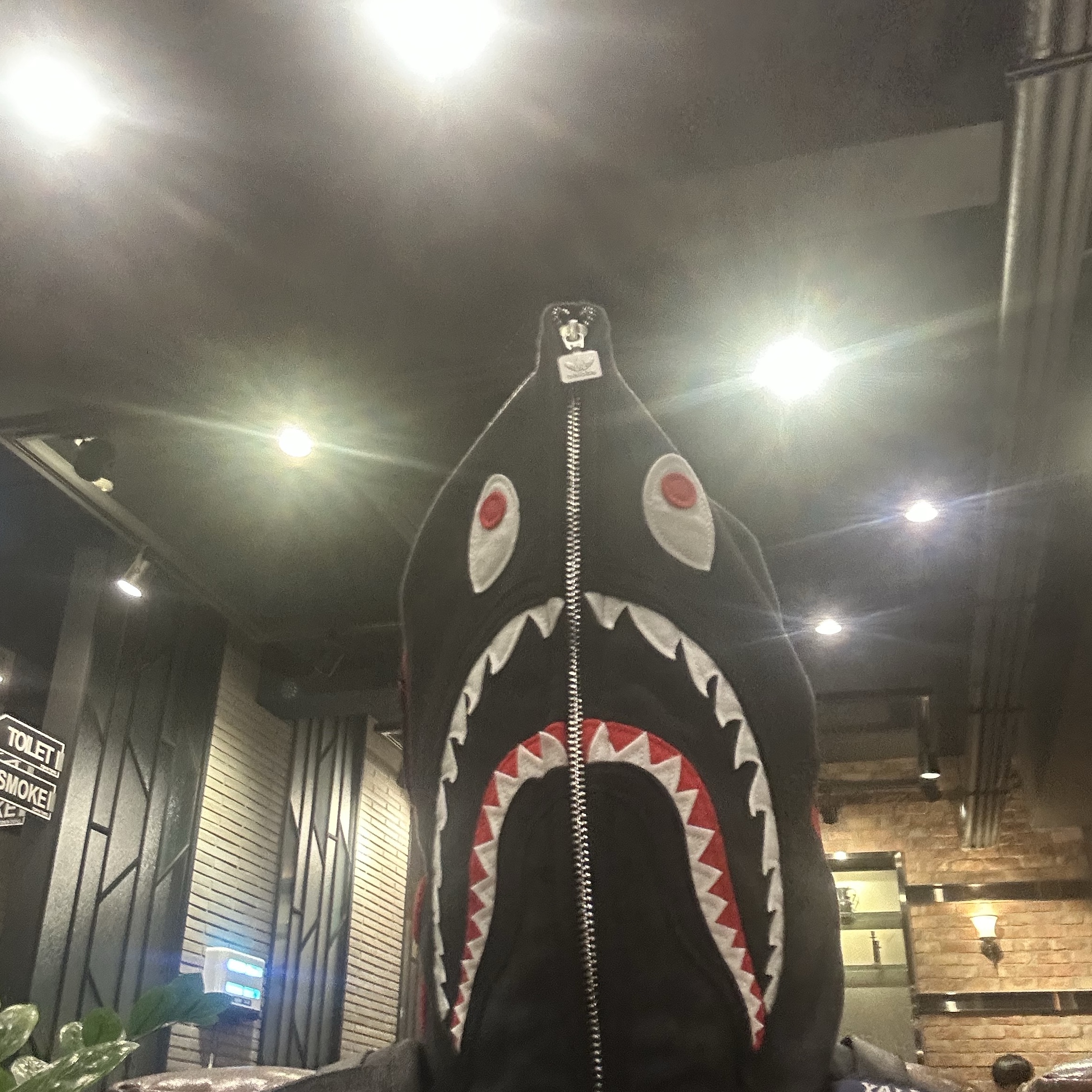 Adidas x BAPE Ultimate Shark Hoodie Black - KR Sizing 착용 스타일 - 1