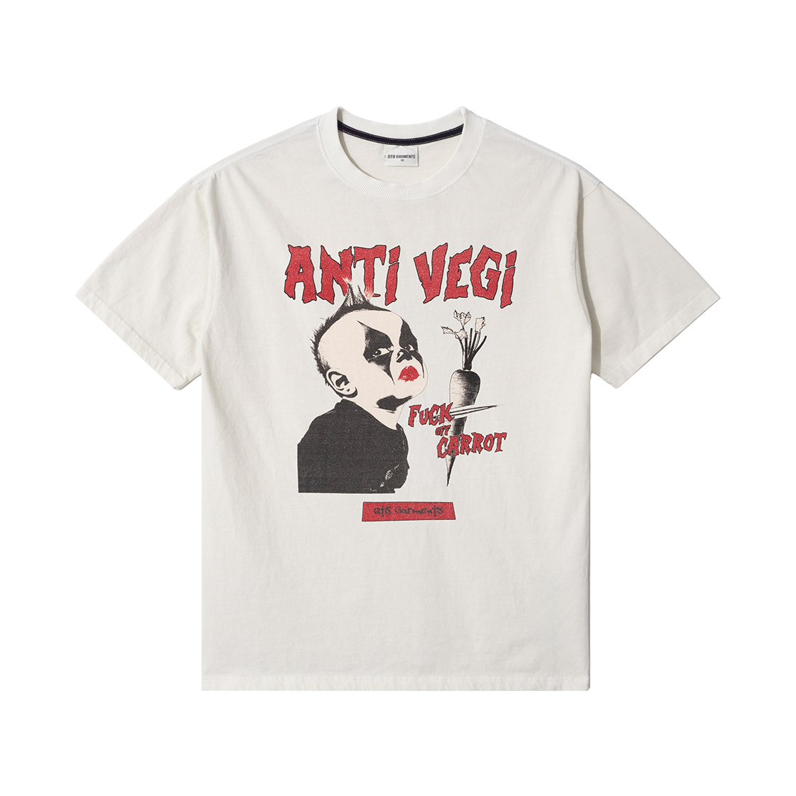 Q5MMTS023ECR QT8 GARMENTS Anti-Vegi EC Washed Tee Ecru