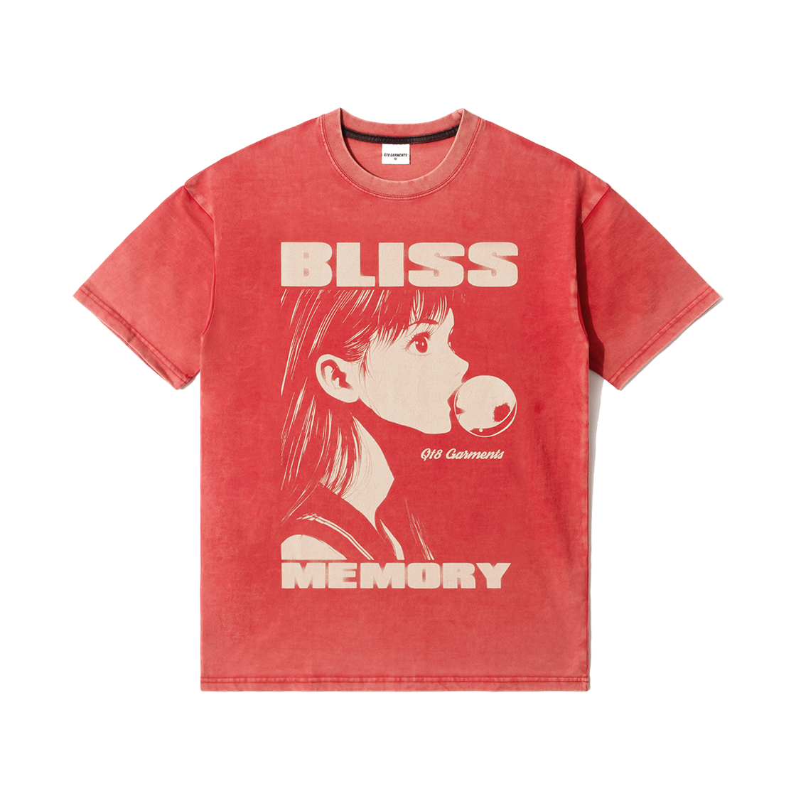 큐티에잇 가먼츠 블리스 AQ 워시드 티 레드(QT8 GARMENTS Bliss AQ Washed Tee Red)