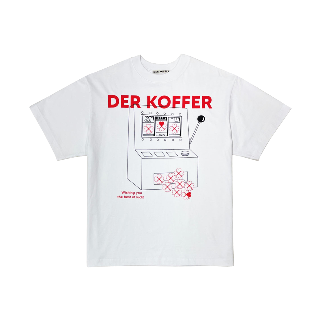 델 코퍼 게임머신 클로버 티 화이트 레드(Der Koffer Game Machine Clover T White Red)