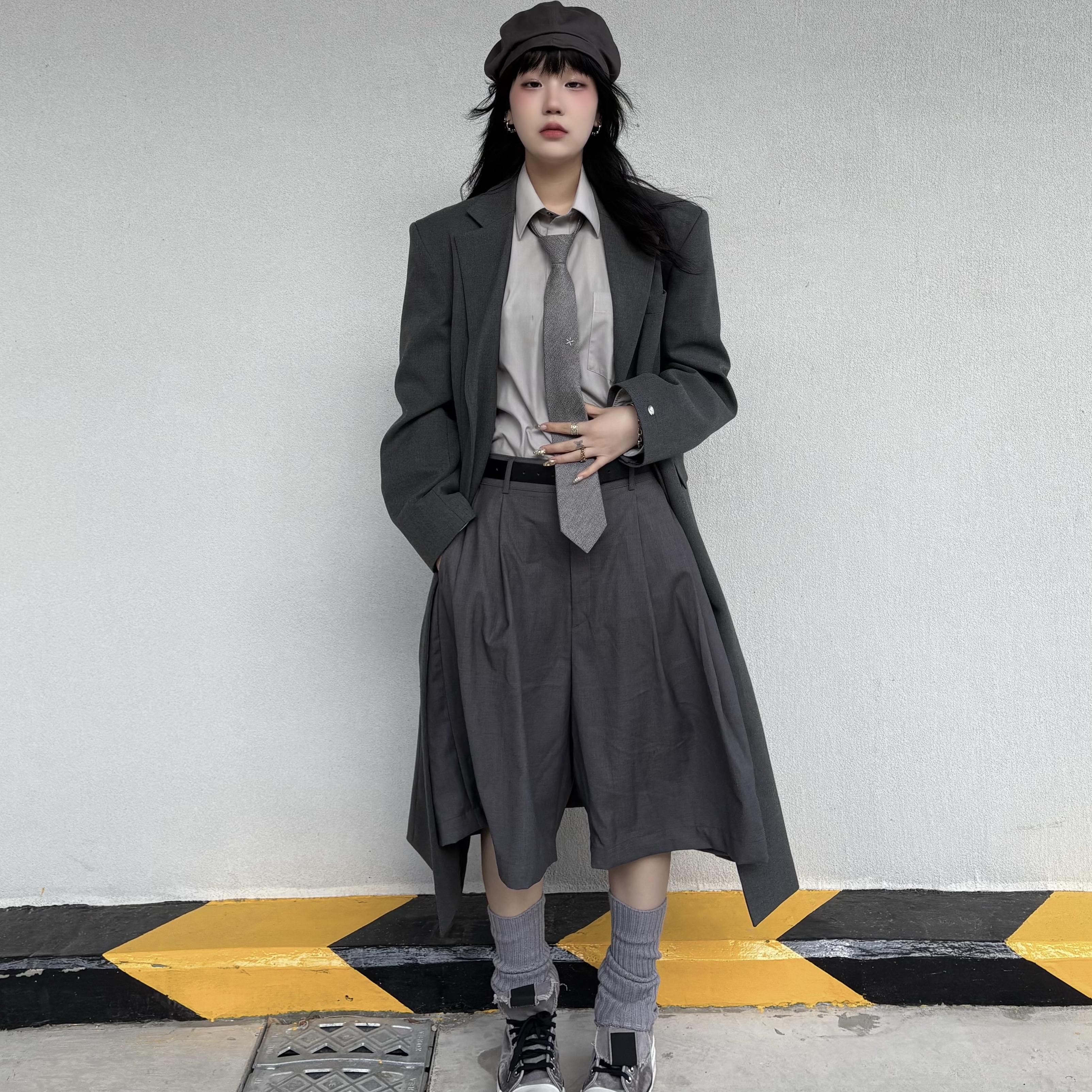 Converse x Drkshdw DBL Drkstar Overdye Chuck 70 Hi Concrete 착용 스타일 - 5
