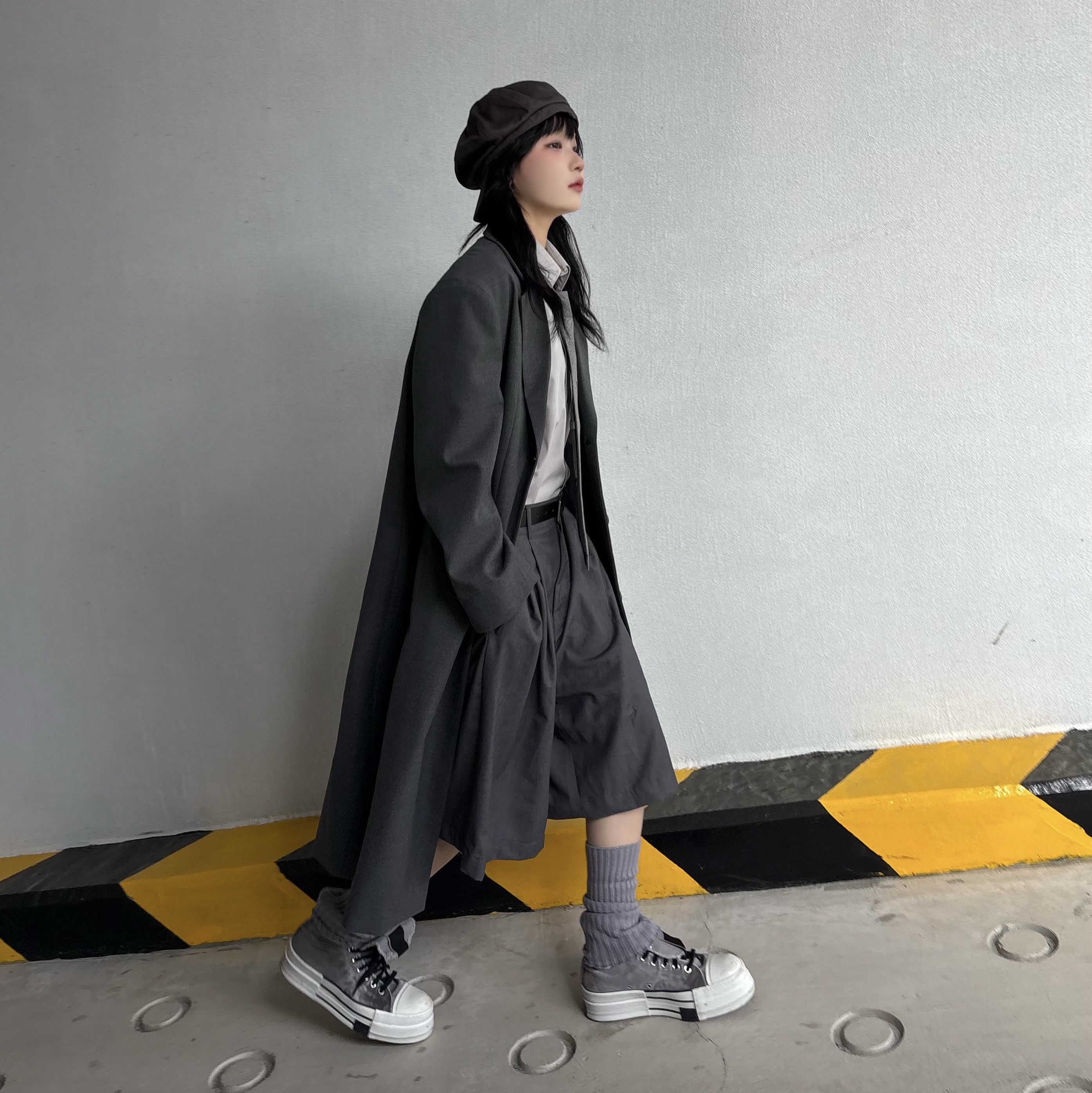 Converse x Drkshdw DBL Drkstar Overdye Chuck 70 Hi Concrete 착용 스타일 - 1