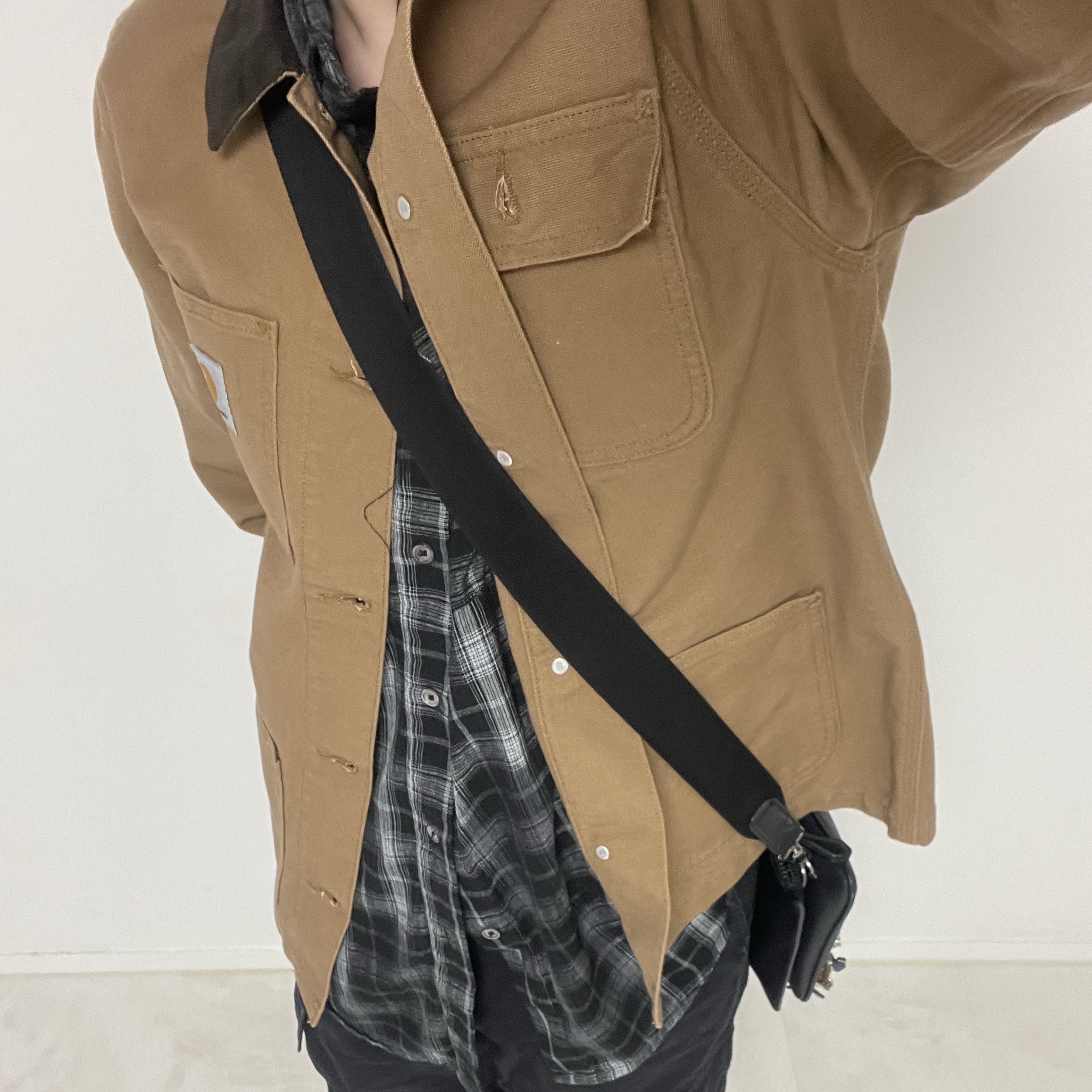 Carhartt WIP Dearborn Canvas (unlined) Michigan Chore Coat Hamilton Brown - Spring 착용 스타일