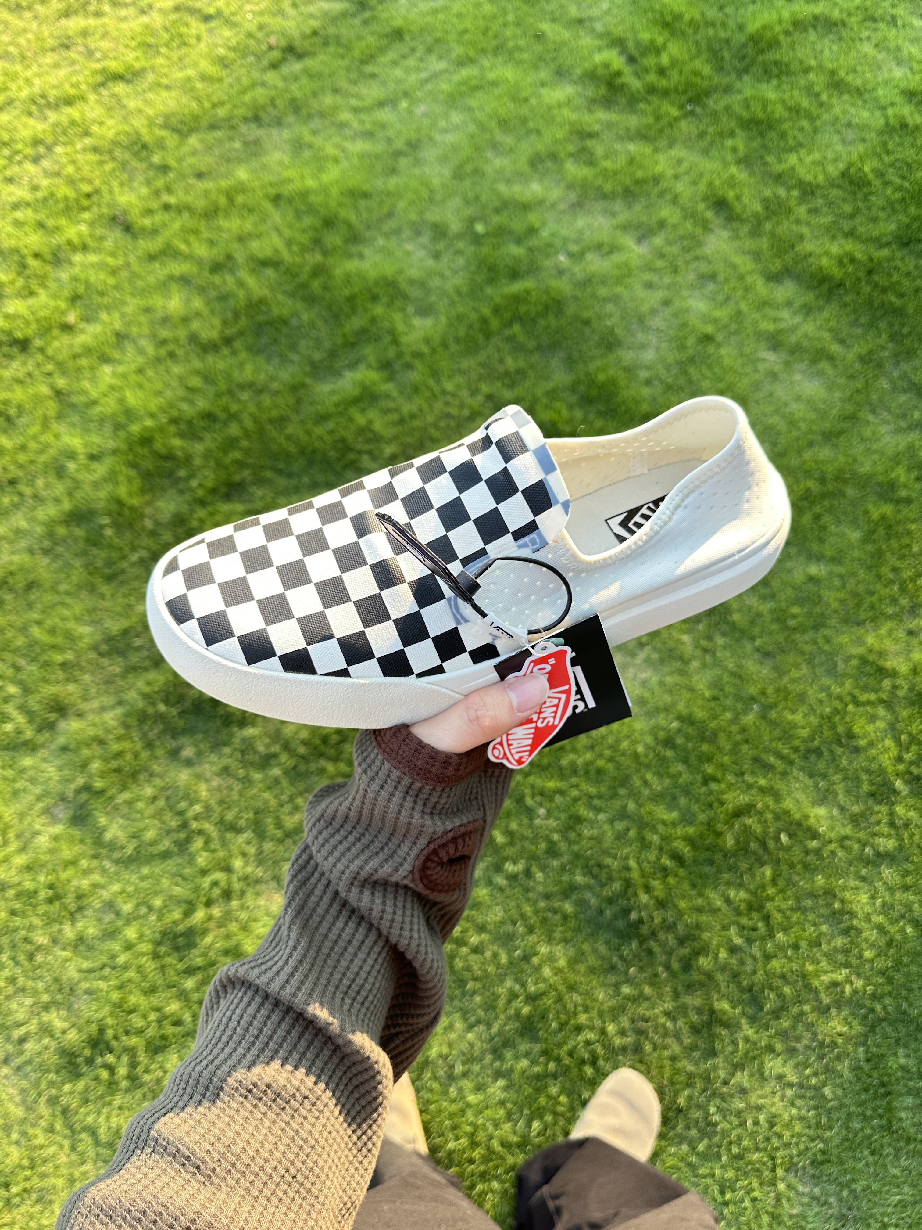 Vans Checkerboard Comfycush One Marshmallow 착용 스타일