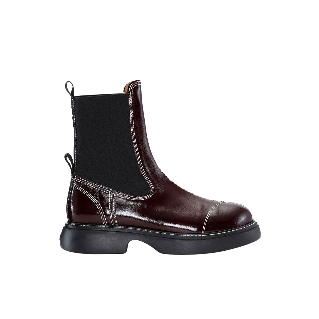 (W) 가니 에브리데이 미드 첼시 부츠 버건디((W) Ganni Everyday Mid Chelsea Boots Burgundy)