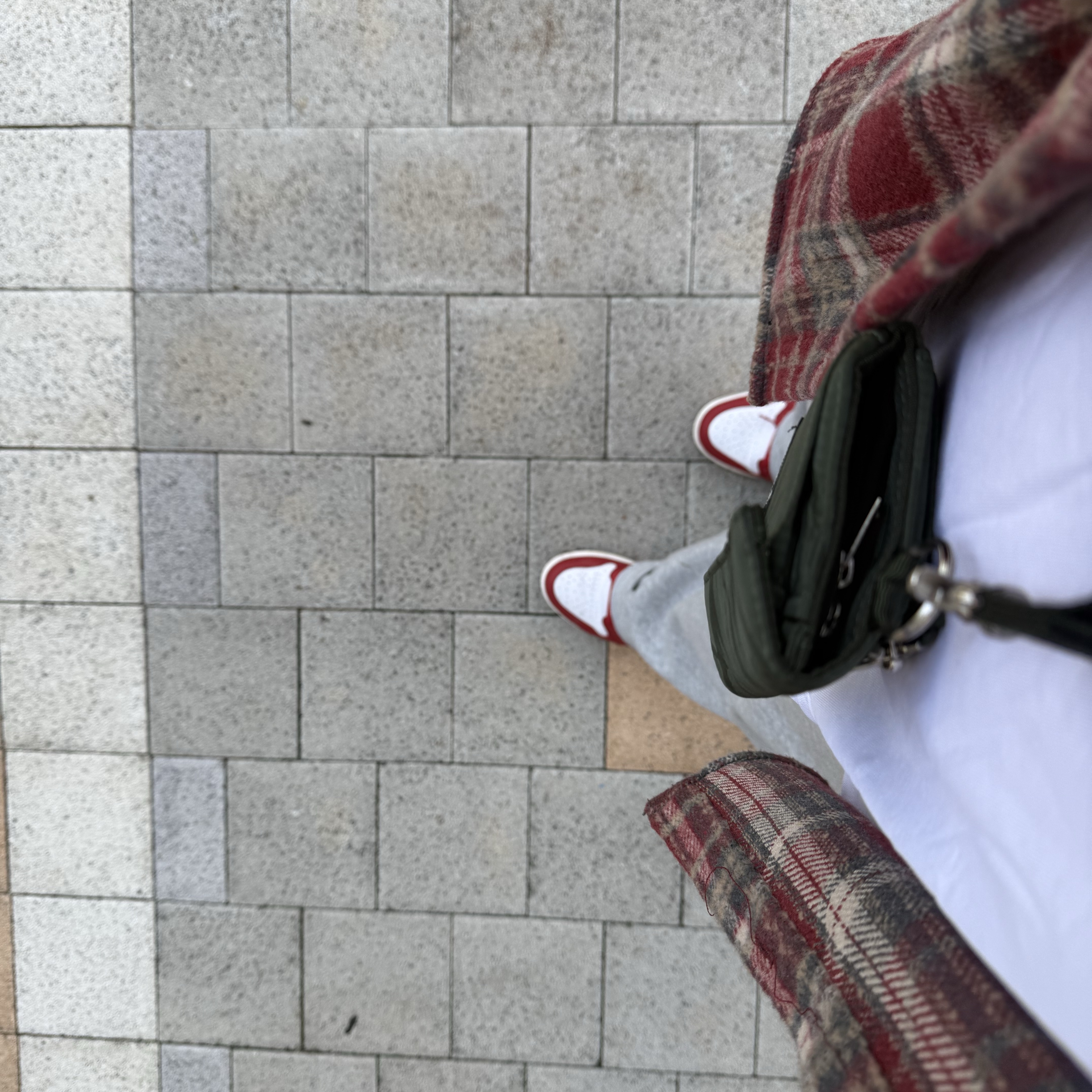 (W) Jordan 1 Retro High OG Varsity Red, Porter x Palace Wallet Olive - 24FW 착용 스타일