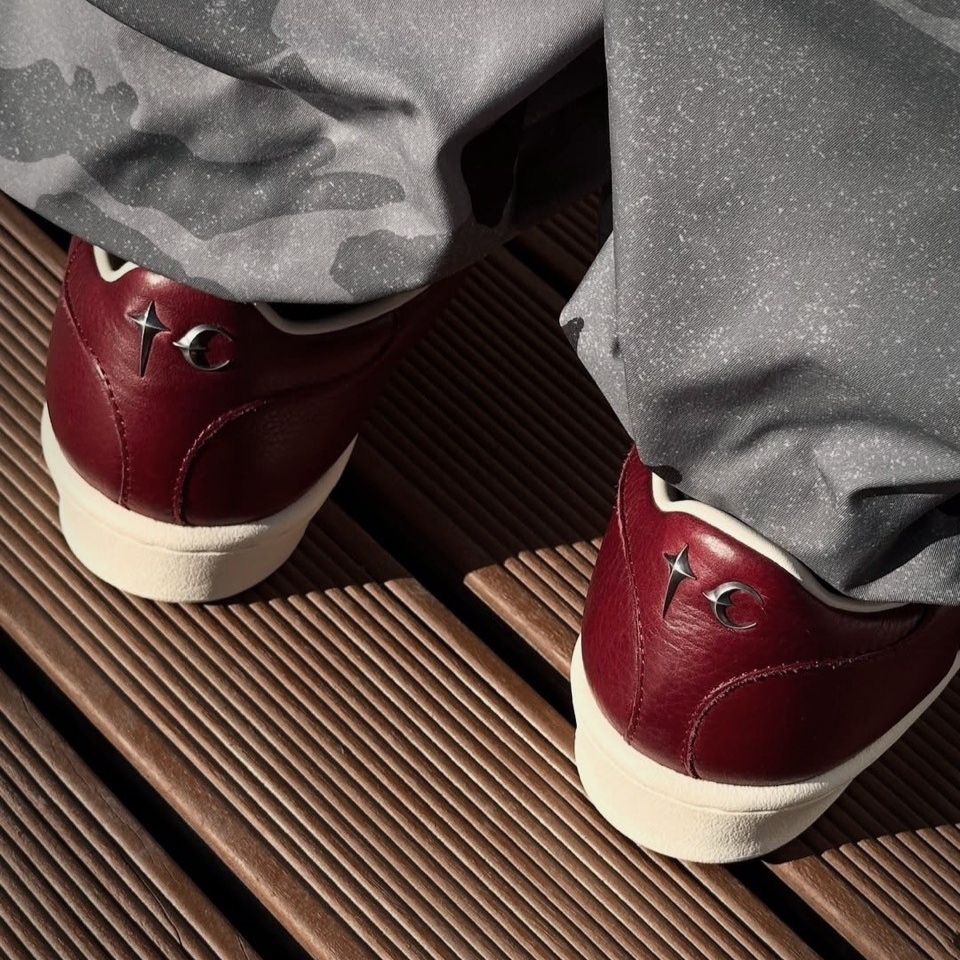 Adidas x Thug Club Superstar Vintage Collegiate Burgundy Cream White, Adidas x Thug Club Track Pant Black Cream White - KR Sizing 착용 스타일