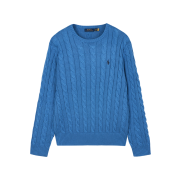 Polo Ralph Lauren Cable Knit Cotton Sweater Blue Orbit