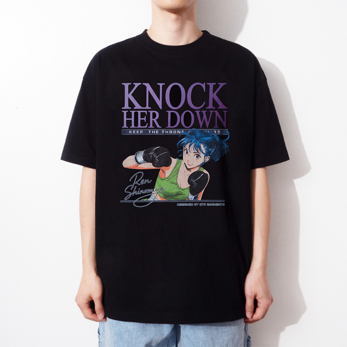 큐티에잇 가먼츠 녹 헐 다운 티 블랙(QT8 GARMENTS Knock Her Down Tee Black) - 3