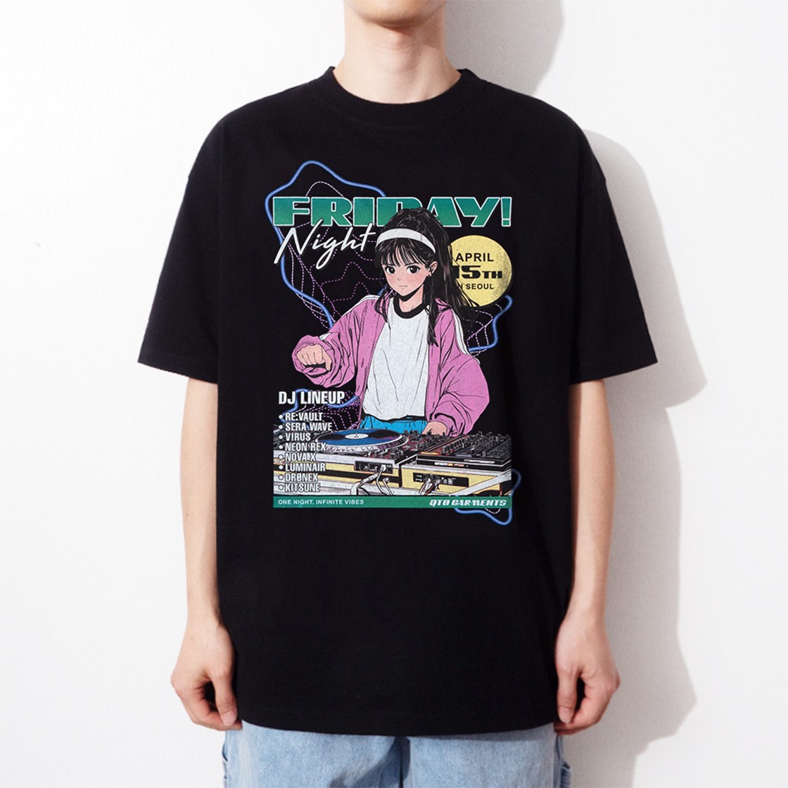 큐티에잇 가먼츠 프라이데이 나이트 티 블랙(QT8 GARMENTS Friday Night Tee Black) - 3