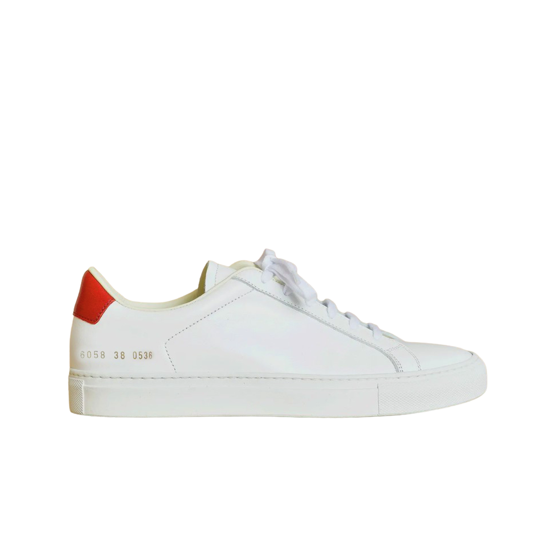 6058-0536 (W) Common Projects Retro Low White Red