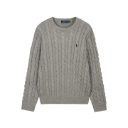 [15%적립] Polo Ralph Lauren Cable Knit Cotton Sweater Fawn Grey Heather