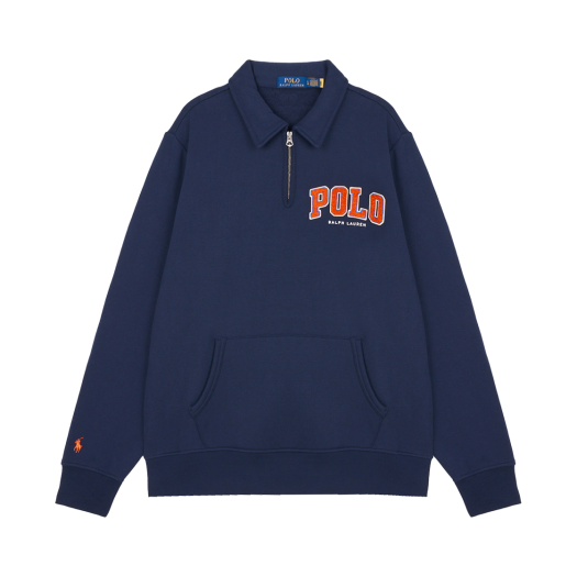 KM5BTSWRLH2NY [30% 적립] Polo Ralph Lauren RL Fleece Logo Collar Sweatshirt Cruise Navy - 25SS