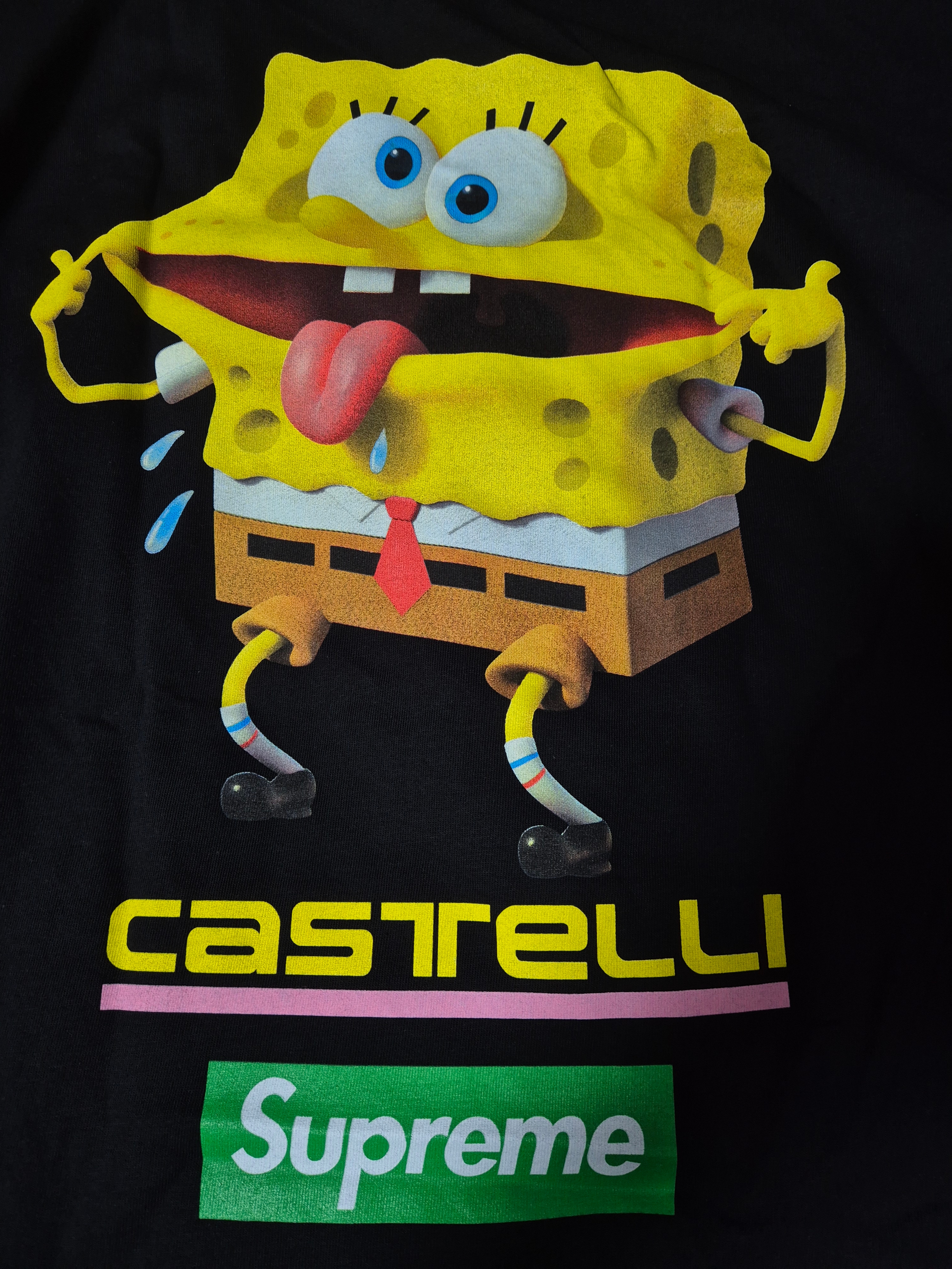 Supreme x SpongeBob SquarePants Castelli Racing L/S T-Shirt Black - 25SS 착용 스타일 - 3