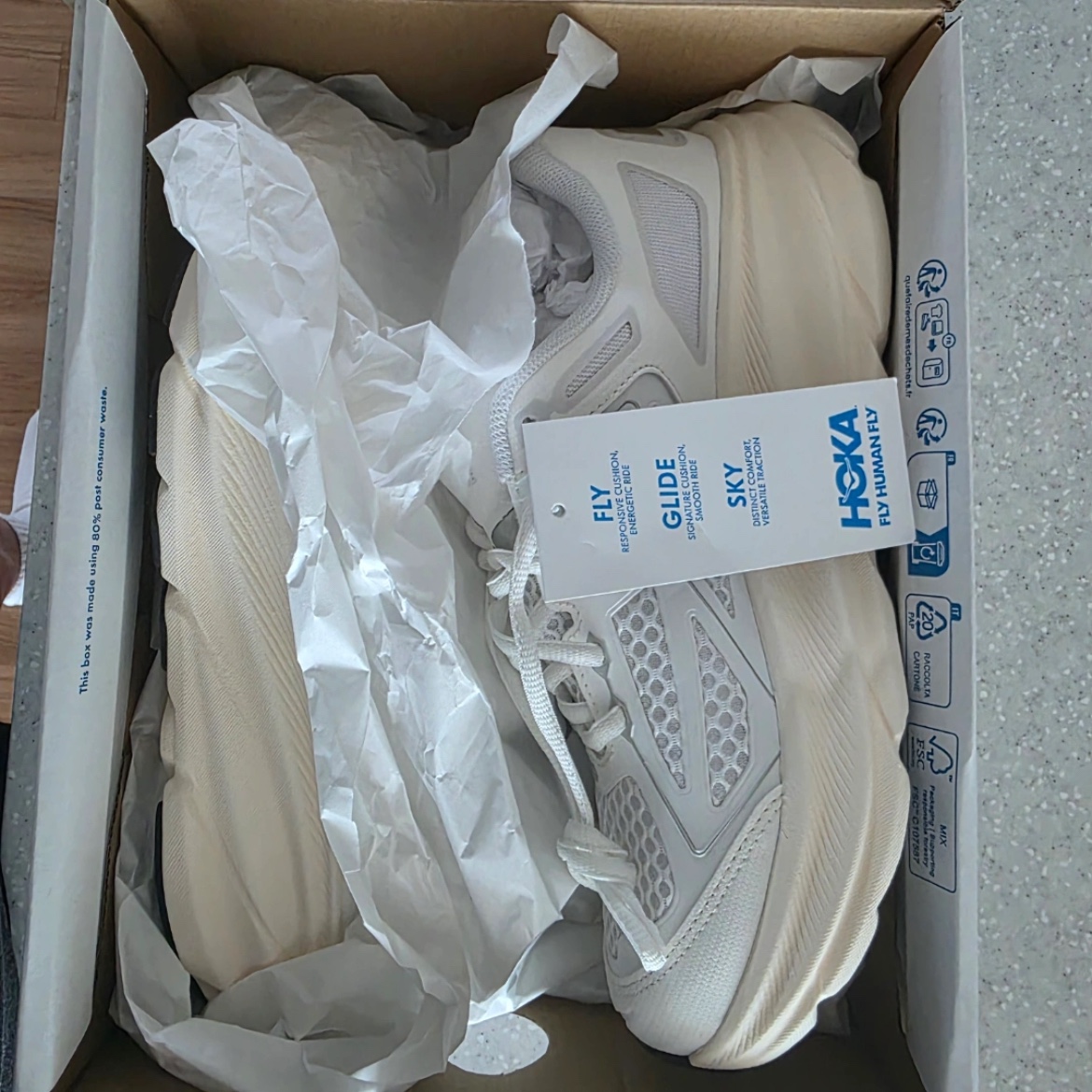 Hoka Clifton 9 White - Regular 착용 스타일