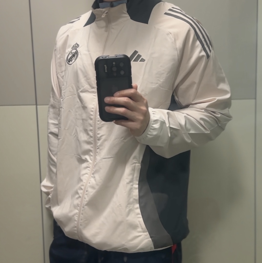 Adidas Real Madrid Originals Track Top Charcoal Grey - KR Sizing 착용 스타일