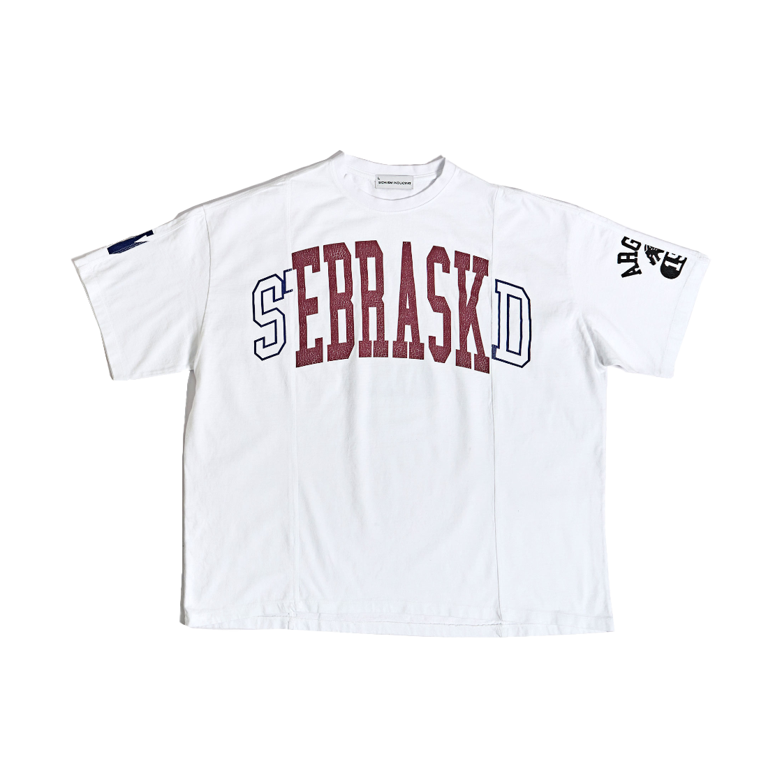 【SCHISM INDUCING】 FAKE REWORKED T SHIRT ★韓国の大人気 セール】【SCHISM INDUCING】FAKE REWORKED T SHIRT_IVORY（T