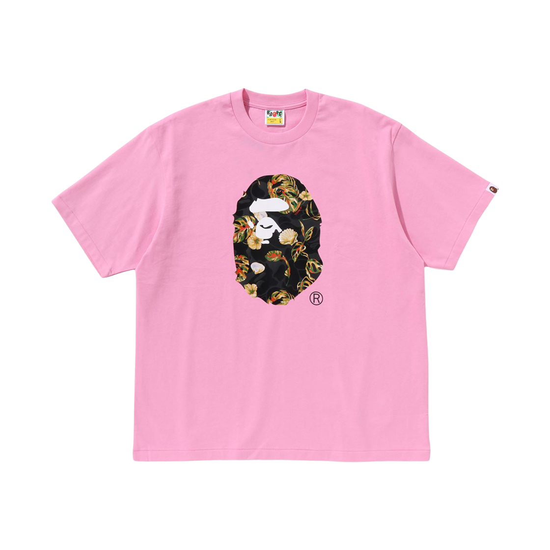 - BAPE Vacation Pattern Ape Head Relaxed Fit T-Shirt Pink