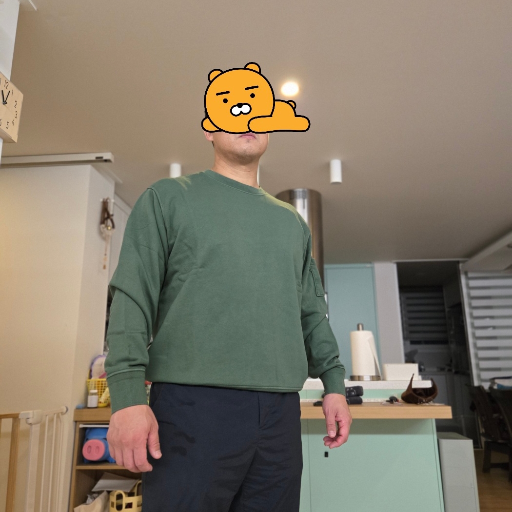 C.P. Company Cotton Diagonal Fleece Lens Sweatshirt Duck Green - 24SS 착용 스타일 - 2