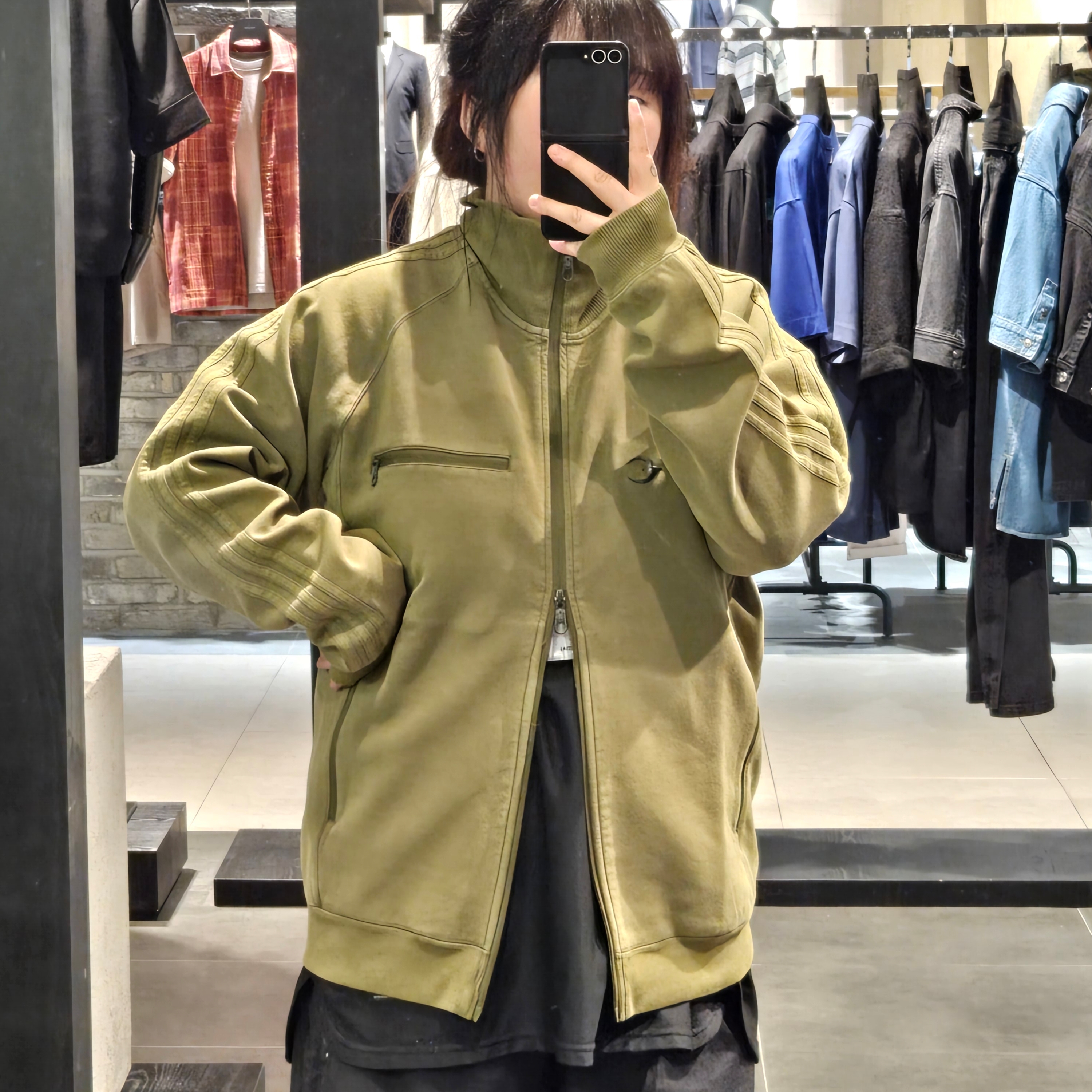 Adidas x Thug Club Track Top Focus Olive - KR Sizing 착용 스타일 - 2