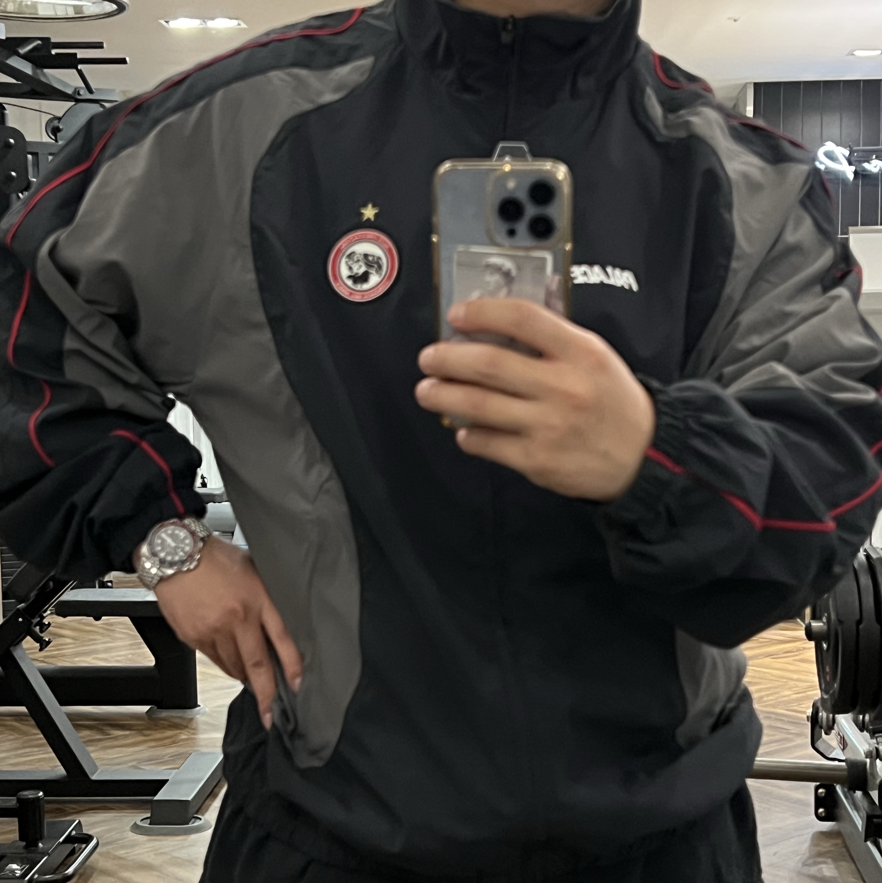 Palace Pro Team Palco Shell Jacket Black - 25SS 착용 스타일 - 1