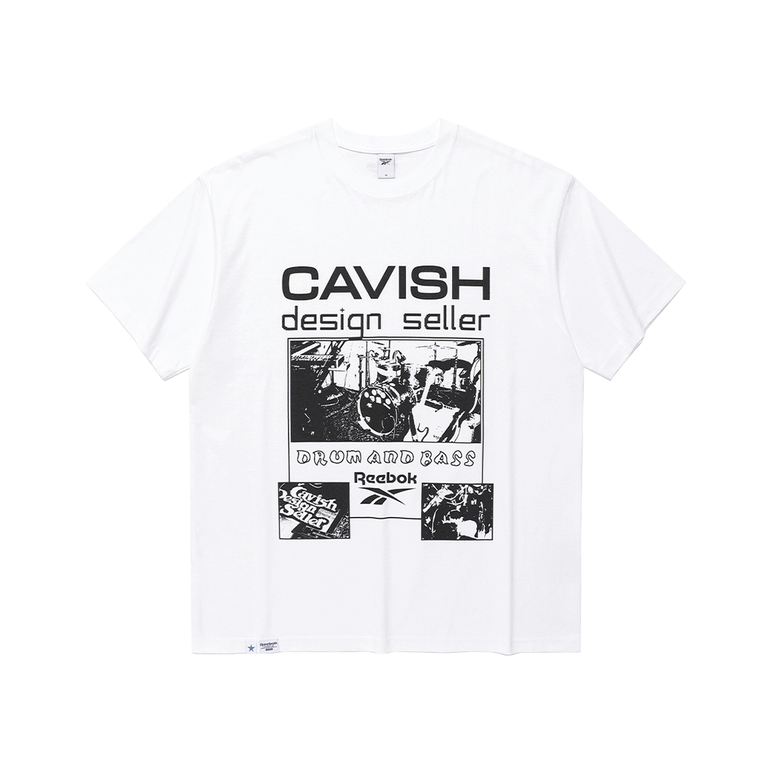 카비시 x 리복 드럼 앤 베이스 숏 슬리브 티셔츠 화이트