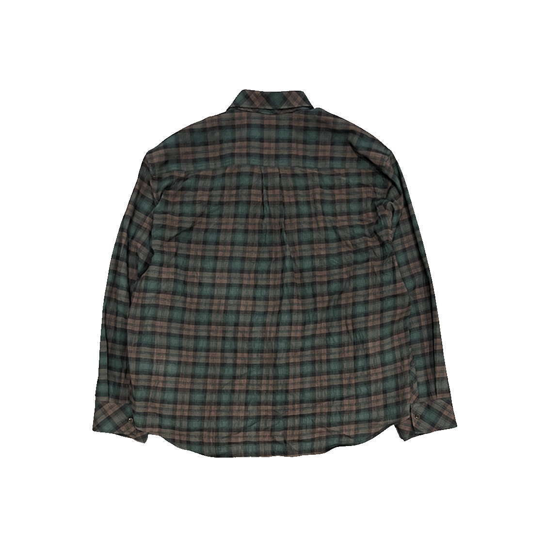 UMCM116GB Undermycar Mu.116 Original Logo Basic Long Sleeve Check Shirts Green Brown - #2