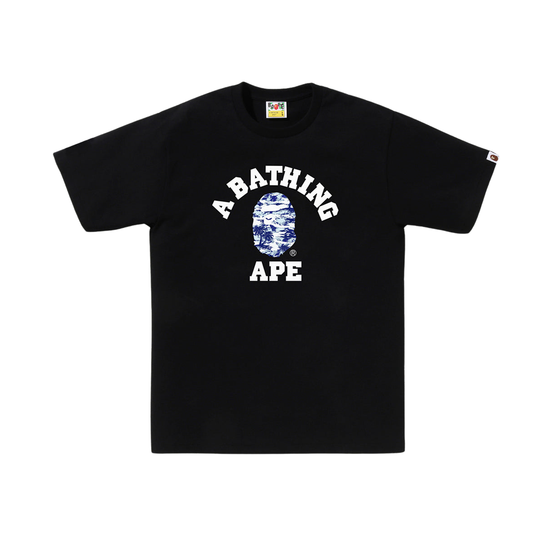 베이프 팜 트리 카모 컬리지 티셔츠 블랙 블루