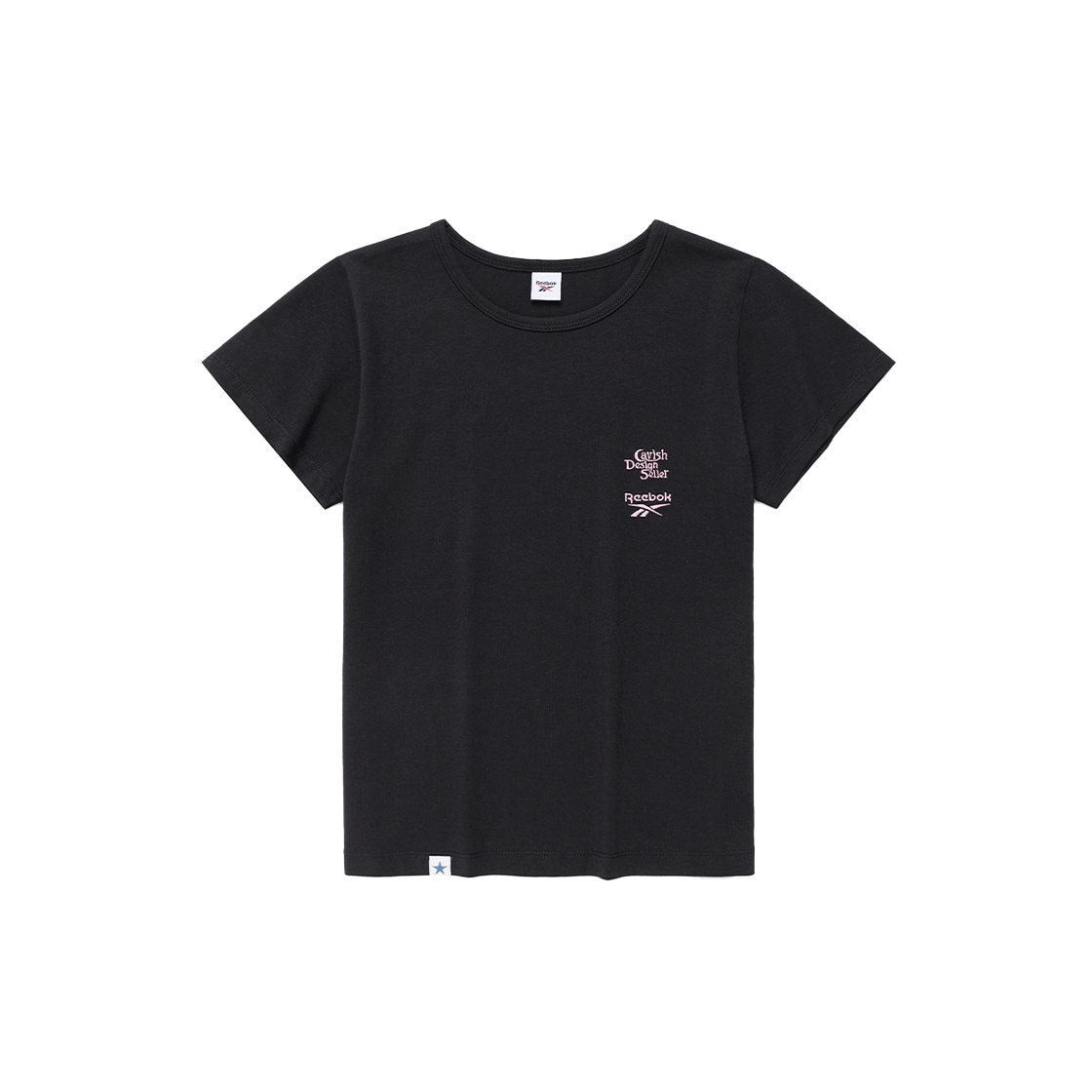 CV2FMFT548BBK CAVISH x Reebok W Double Logo EMB SS Tee Black