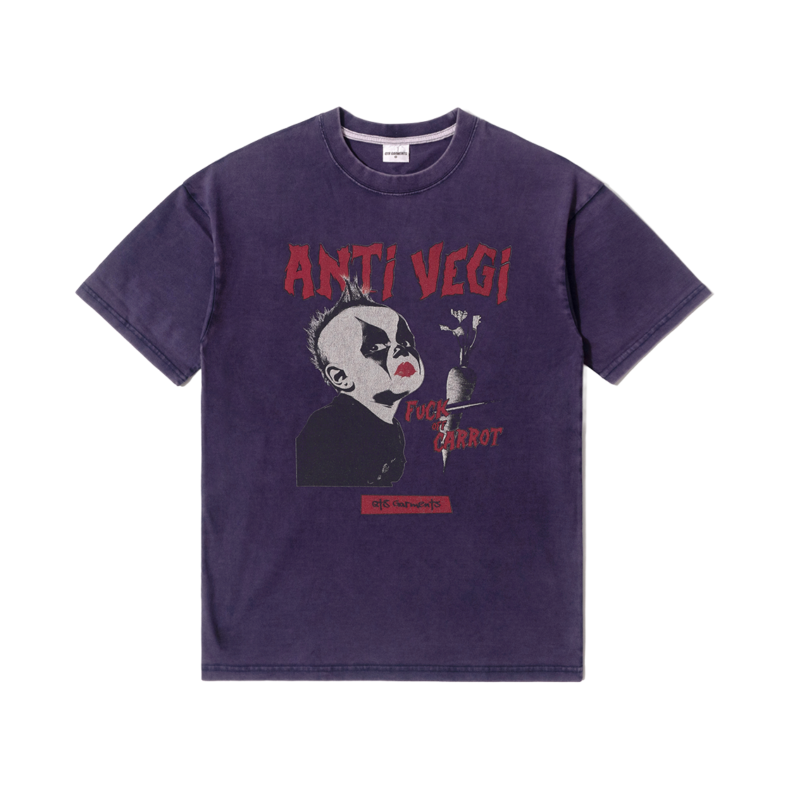 큐티에잇 가먼츠 안티 베지 AQ 워시드 티 네이비(QT8 GARMENTS Anti-Vegi AQ Washed Tee Navy)