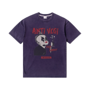 QT8 GARMENTS Anti-Vegi AQ Washed Tee Navy