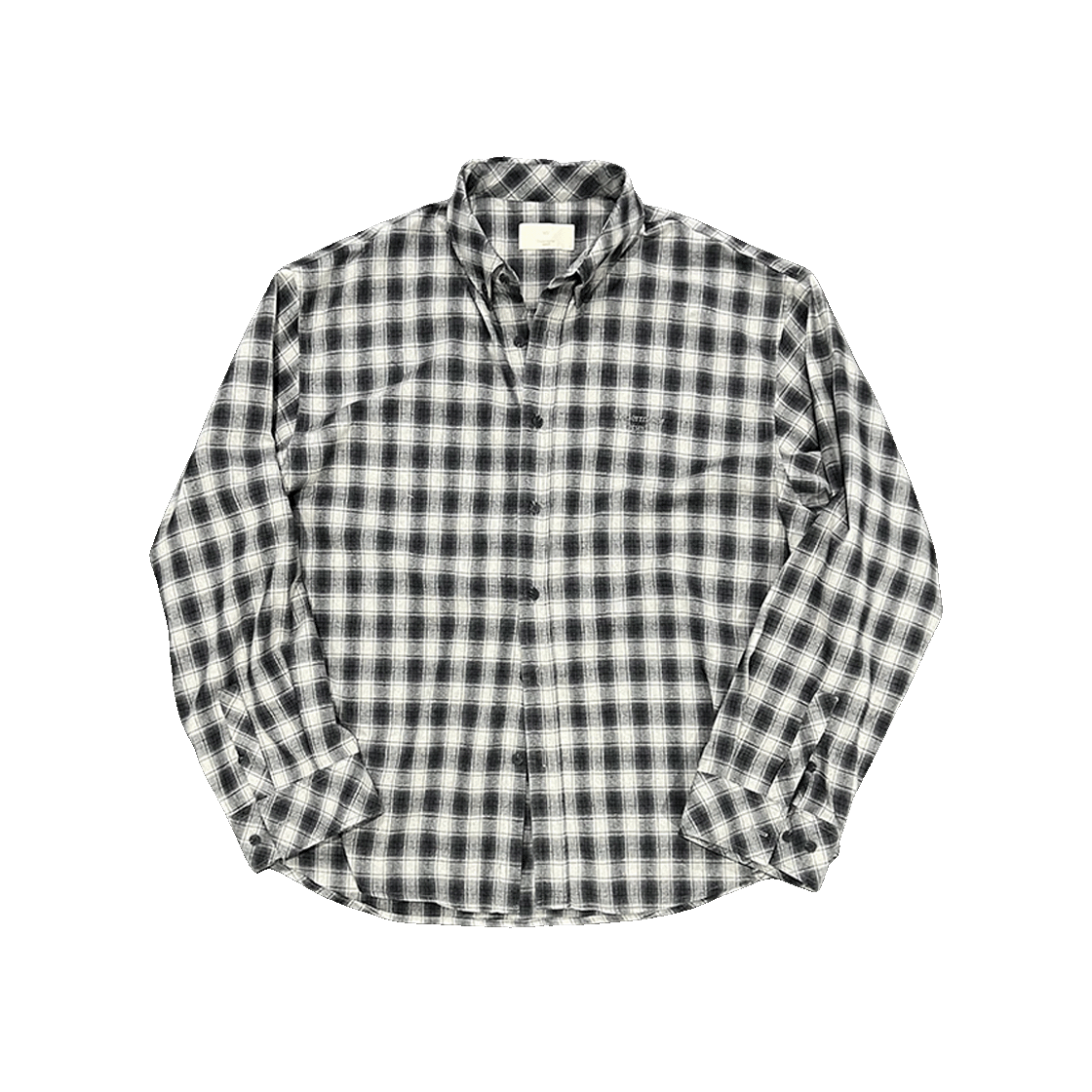 언더마이카 무.120 오리지널 로고 베이직 롱 슬리브 체크 셔츠 베이지 블랙(Undermycar Mu.120 Original Logo Basic Long Sleeve Check Shirts Beige Black)