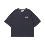 N ARCHIVE Vintage Art Piece Detail Washed Cotton 1/2 T-Shirt Charcoal Gray