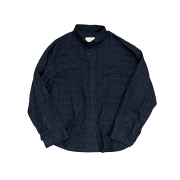 Undermycar Mu.121 Original Logo Basic Long Sleeve Check Shirts Navy