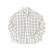 Undermycar Mu.122 Original Logo Basic Long Sleeve Check Shirts Purple Beige