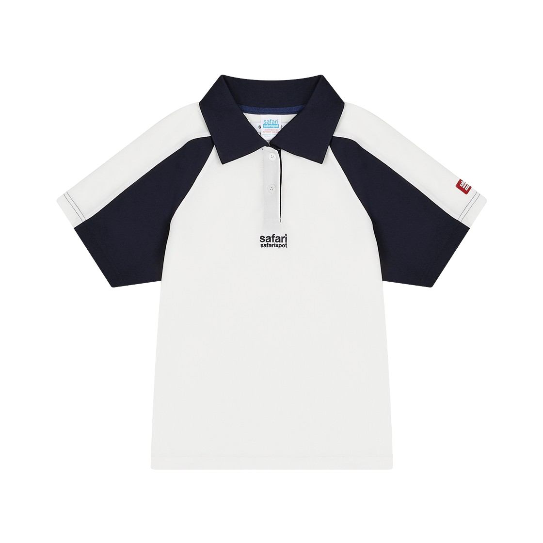 사파리스팟 1/2 어센틱 테이블 테니스 트레이닌 티 - 화이트/네이비