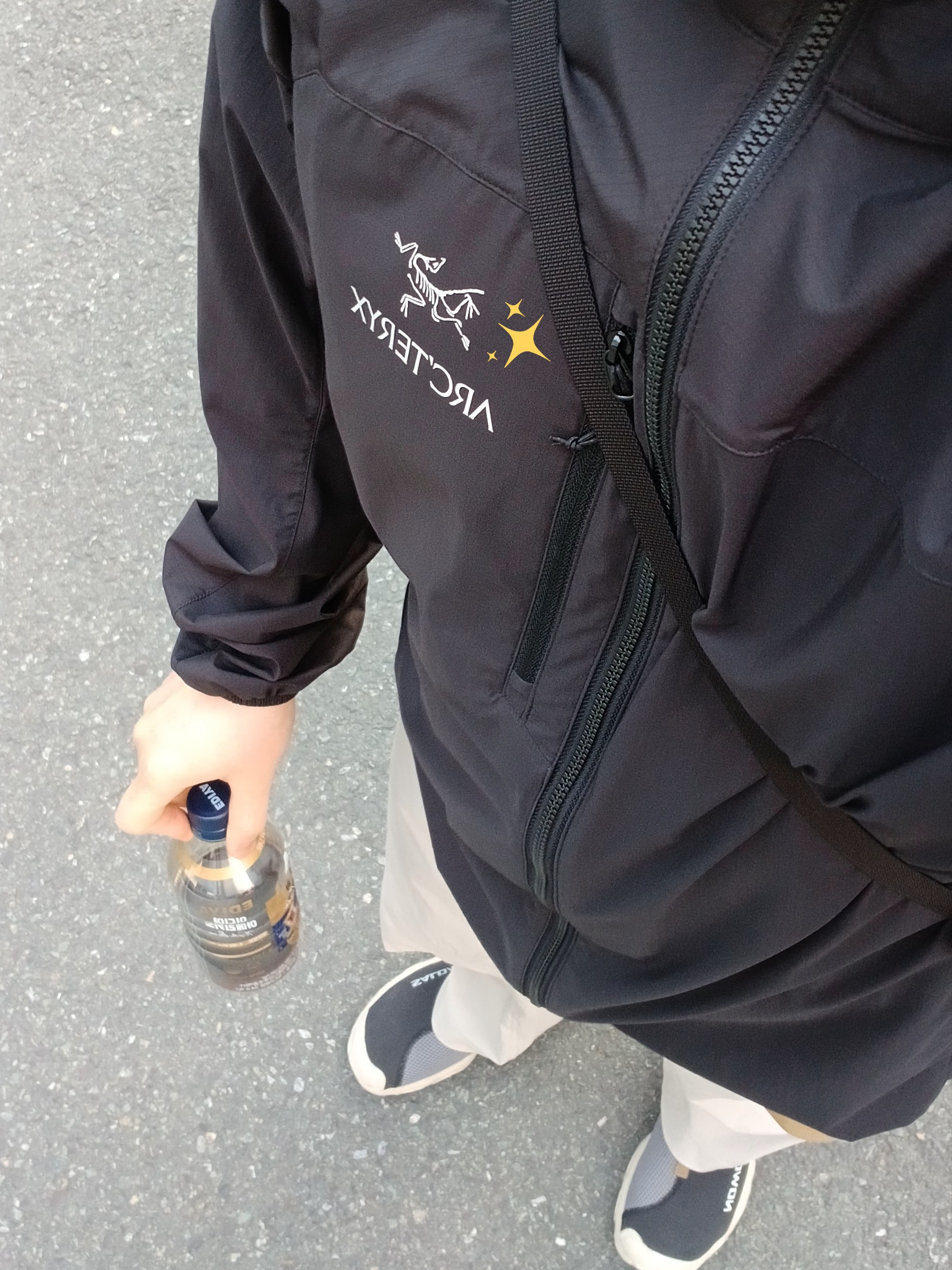 Arc'teryx Small Bird Cap Black, Arc'teryx Kragg SL Cotton Bird Word SS T-Shirt Canvas 착용 스타일 - 2