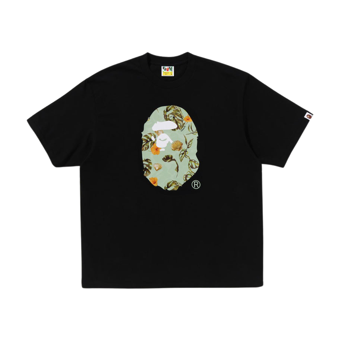 베이프 베케이션 패턴 에이프 헤드 릴렉스드 핏 티셔츠 블랙(BAPE Vacation Pattern Ape Head Relaxed Fit T-Shirt Black) - 1