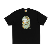 BAPE Vacation Pattern Ape Head Relaxed Fit T-Shirt Black