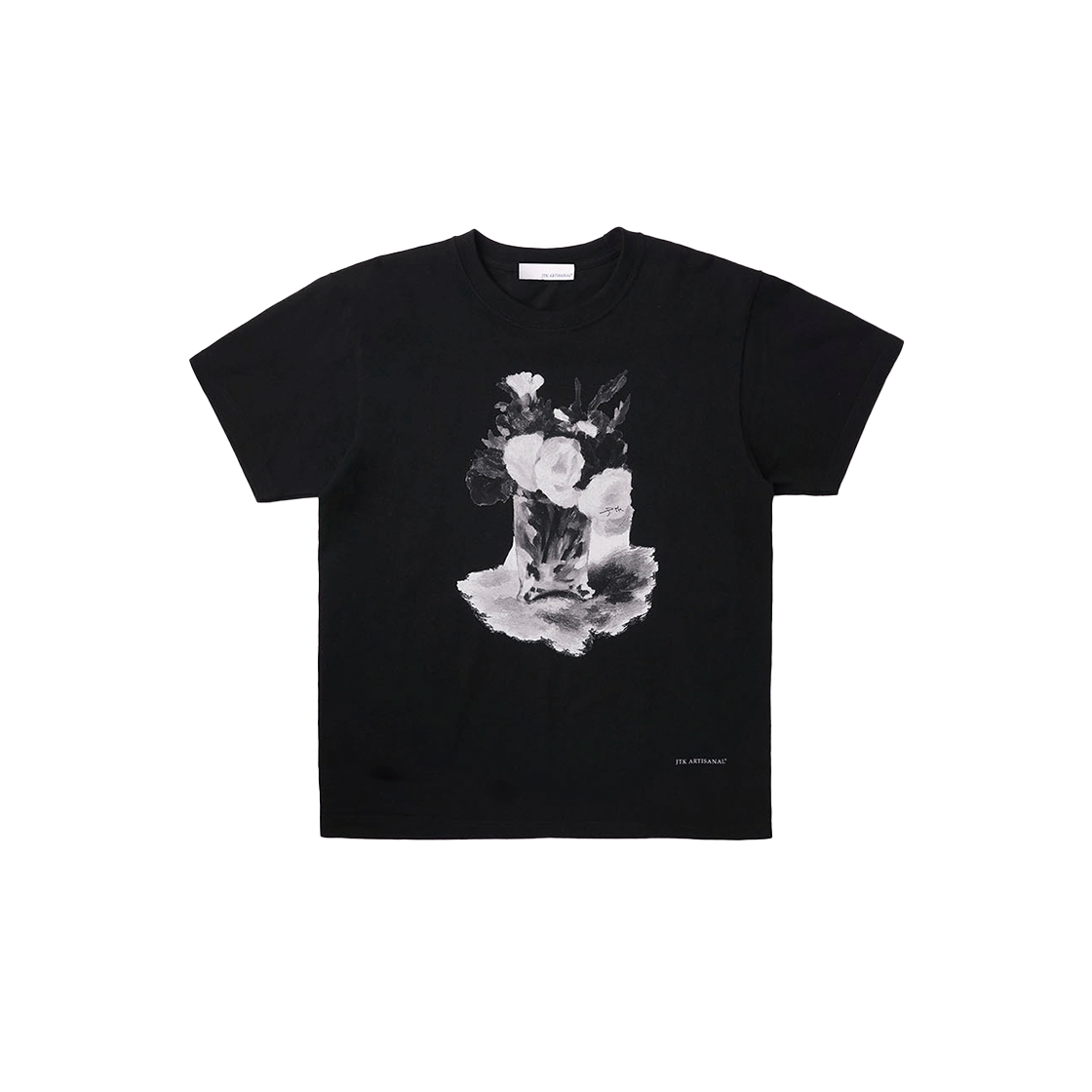 JTK_ARTISANAL_TL22 Jtk Artisanal Layered Flower T-Shirts Black