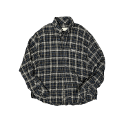 Undermycar Mu.115 Original Logo Basic Long Sleeve Check Shirts Black Navy