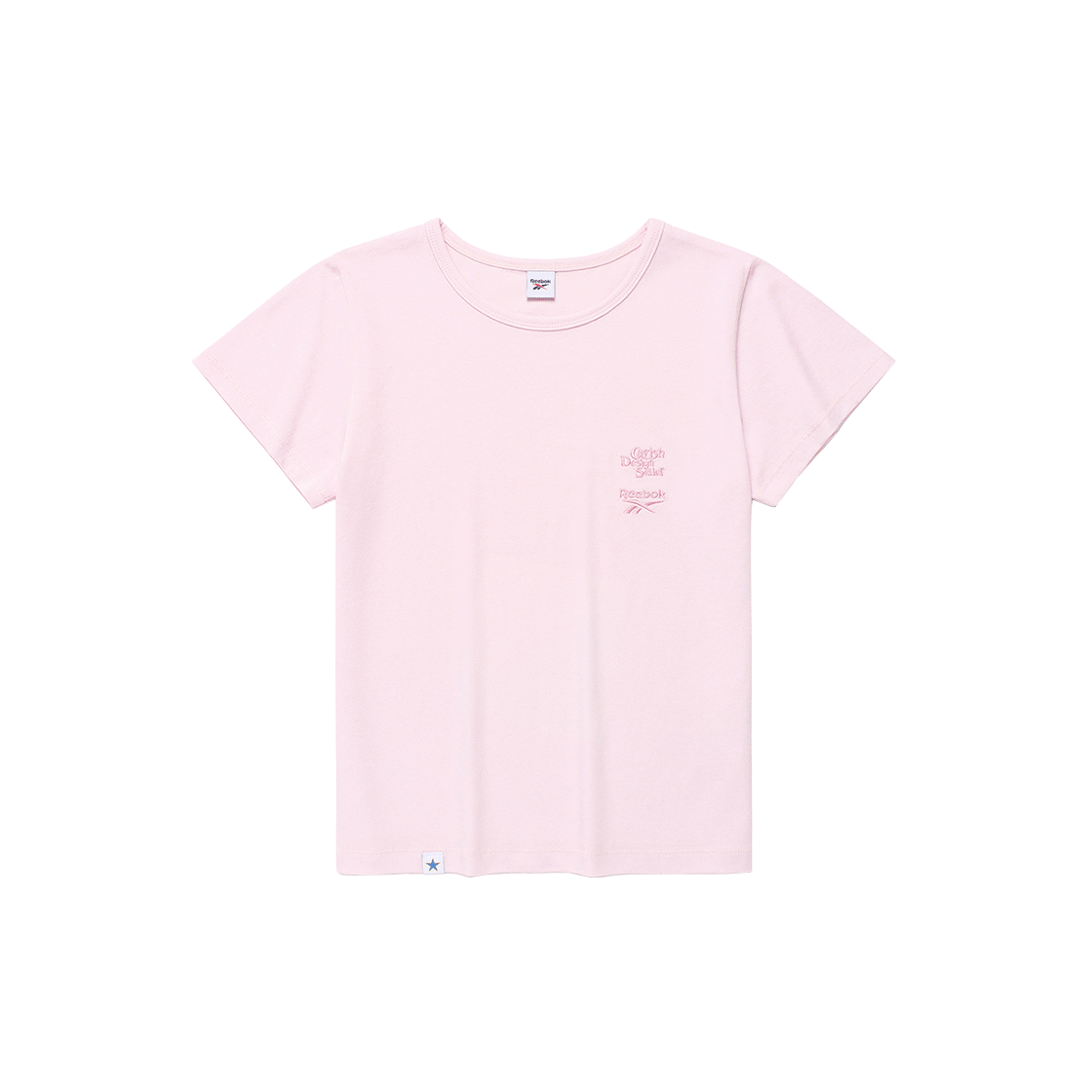 CV2FMFT548BPK CAVISH x Reebok W Double Logo EMB SS Tee Pink