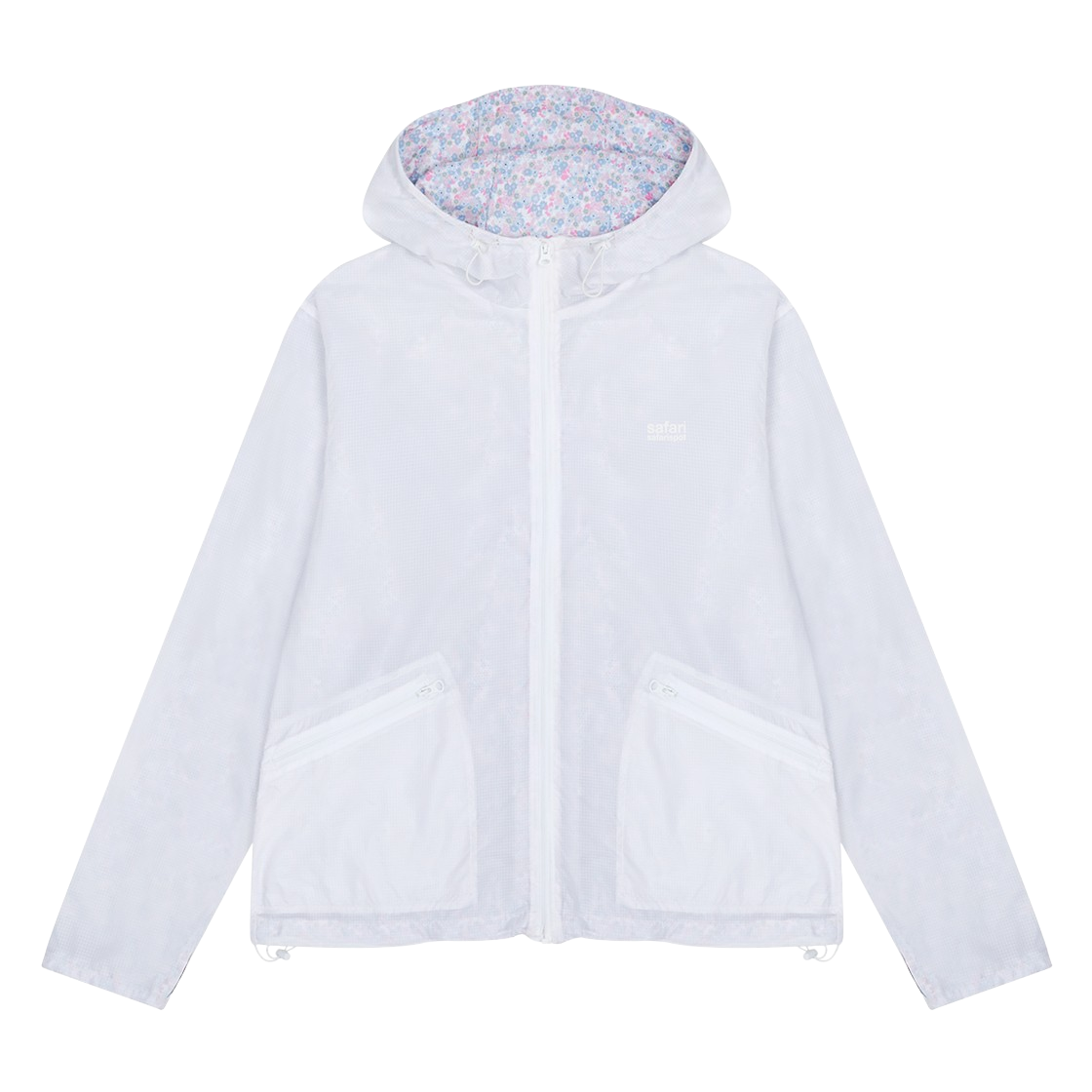 saf00446 Safarispot 1/2 Blossom Guard Wind Breaker - White - 대표 이미지 #1