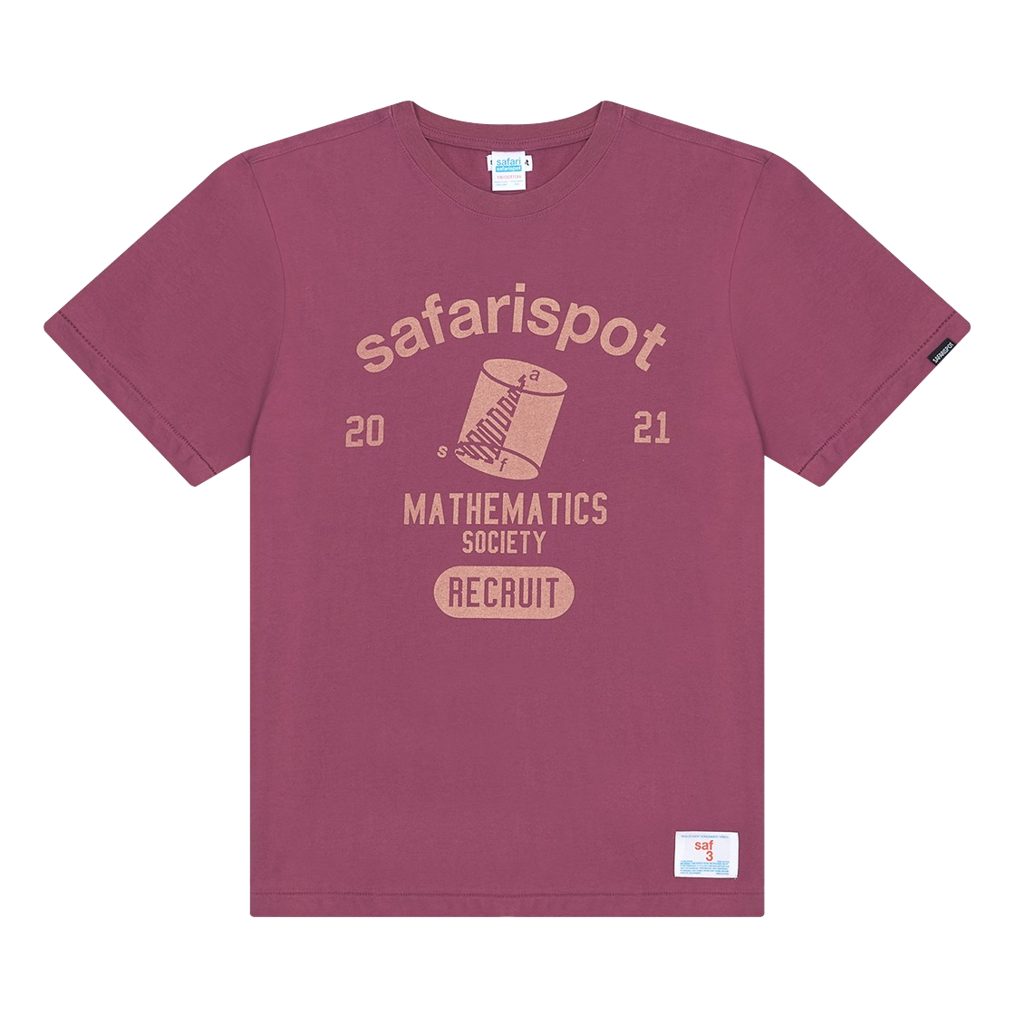 사파리스팟 리크루트 매스 소사이어티 티 - 퍼플/베이지(Safarispot Rec Ruit Math Society Tee - Purple/Beige)
