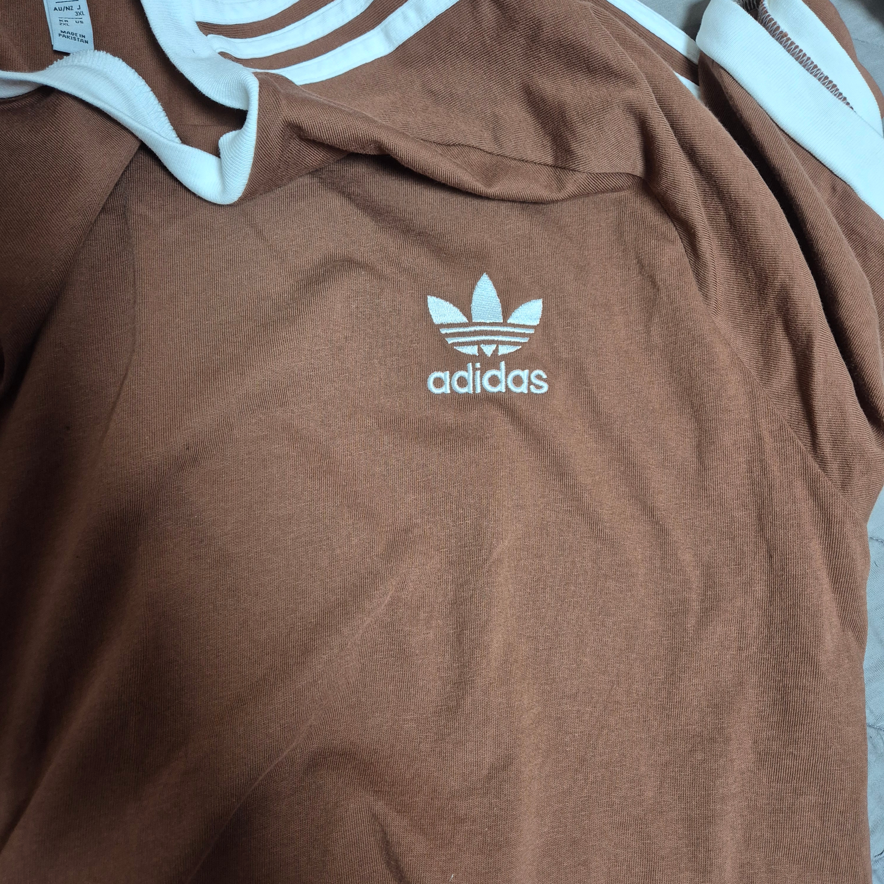 Adidas Adicolor Classic 3-Stripes T-Shirt Preloved Brown - KR Sizing 착용 스타일